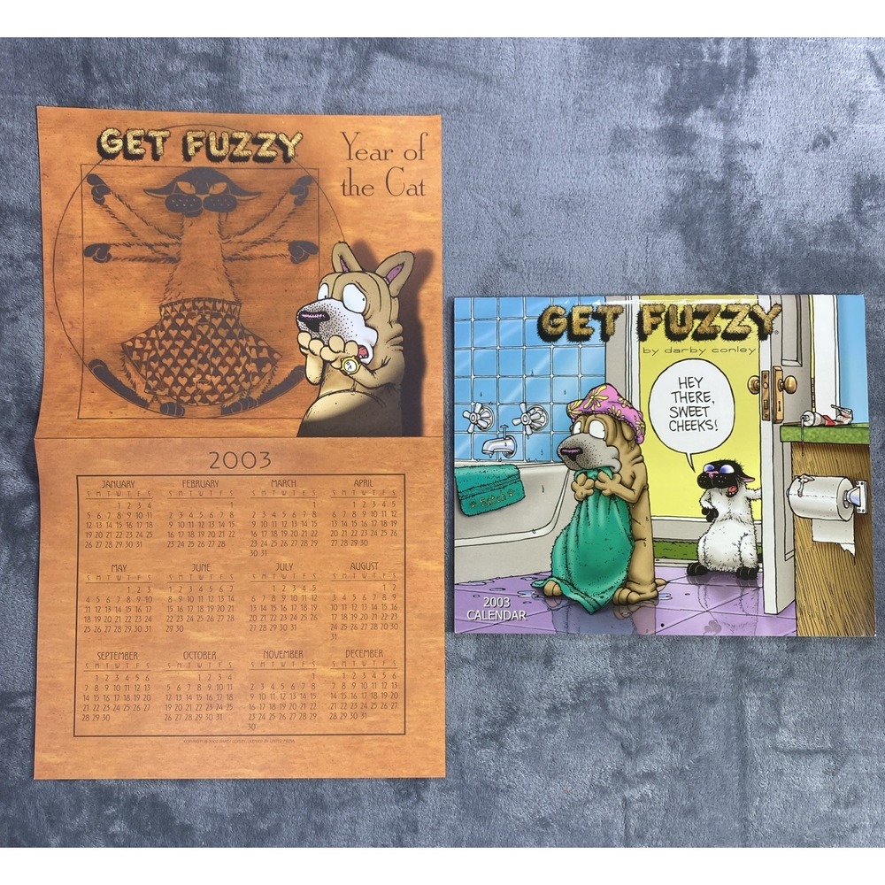Vintage Get Fuzzy 2003 Calendar Darby Conley Comics Year of the Cat Poster NEW
